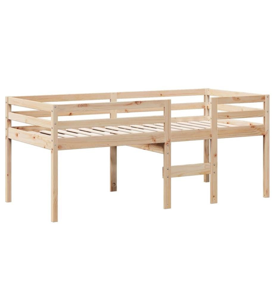 Lit haut sans matelas 90x200 cm bois de pin massif
