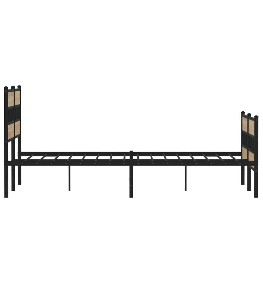 Metallbett ohne Matratze Sonoma-Eiche 160x200 cm