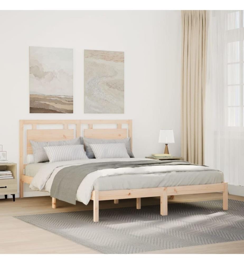 Cadre de lit extra long sans matelas 160x210 cm bois massif