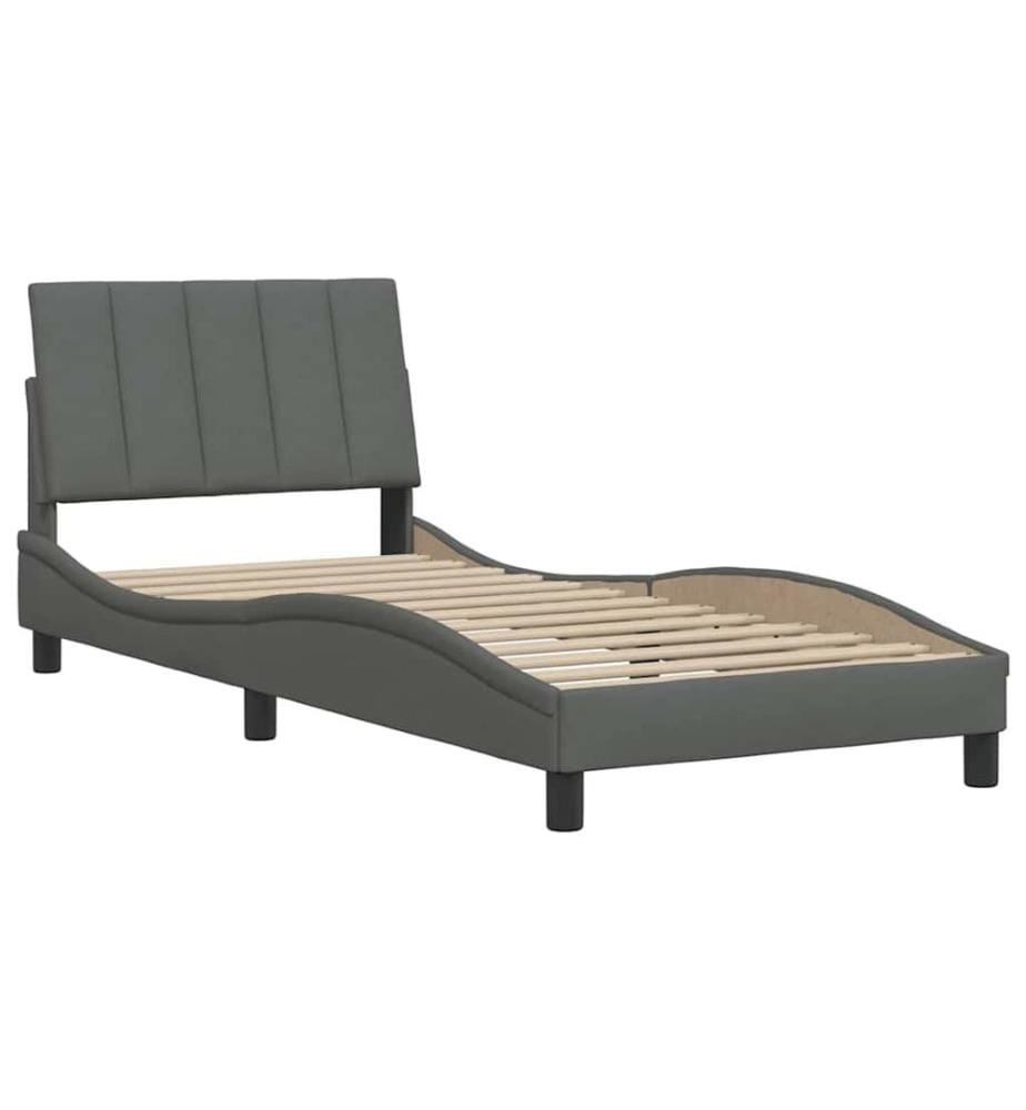 Bettgestell ohne Matratze "Hanko" Dunkelgrau 80x200 cm Stoff