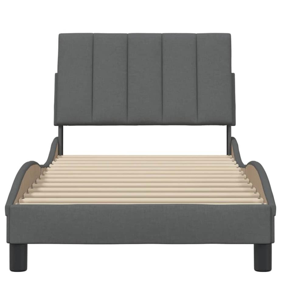 Bettgestell ohne Matratze "Hanko" Dunkelgrau 80x200 cm Stoff