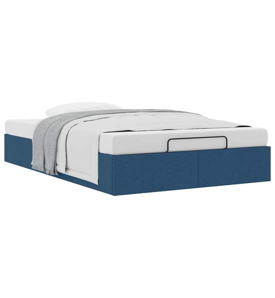 Ottoman-Bett ohne Matratze Blau 120x200 cm Stoff