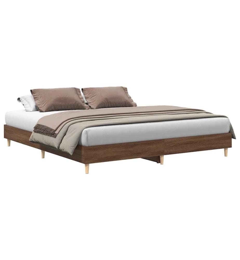 Cadre de lit sans matelas chêne marron 200x200 cm