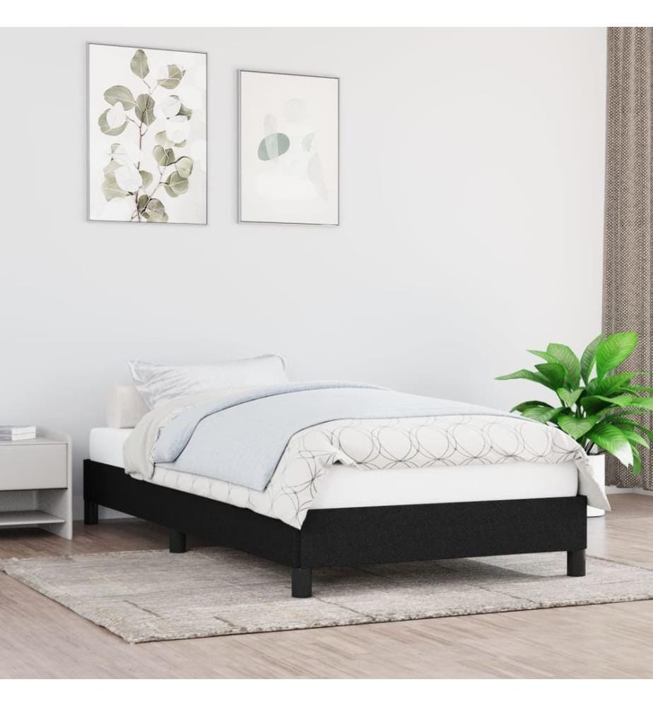 Cadre de lit sans matelas noir 90x200 cm tissu