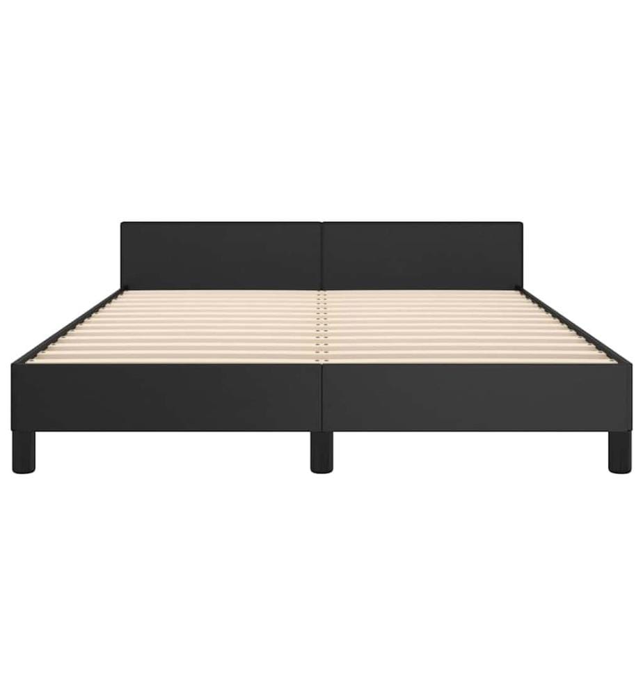 Cadre de lit avec tête de lit sans matelas noir 140x200 cm