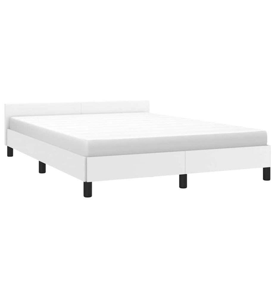 Cadre de lit avec tête de lit sans matelas blanc 140x200 cm
