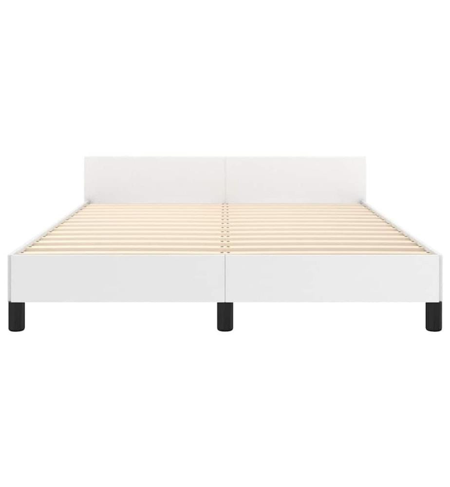 Cadre de lit avec tête de lit sans matelas blanc 140x200 cm