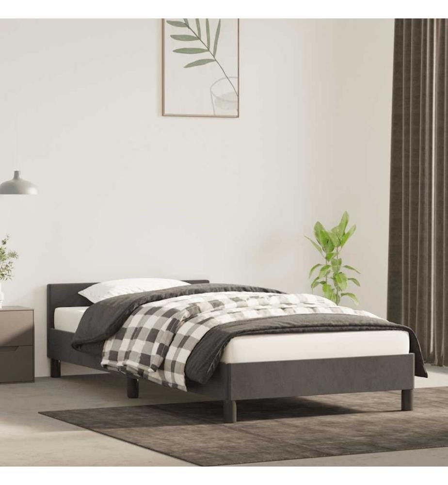Bettgestell ohne Matratze Dunkelgrau 80x200 cm Samt