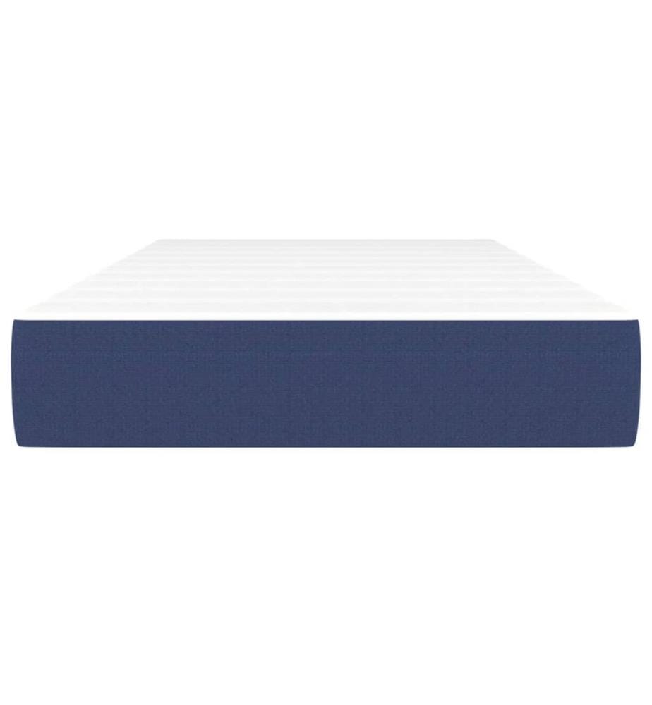 Taschenfederkernmatratze Mittel Blau 90x200x20 cm Stoff