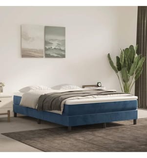 Matelas de lit à ressorts ensachés fermeté moyenne Bleu foncé 140x190x20 cm