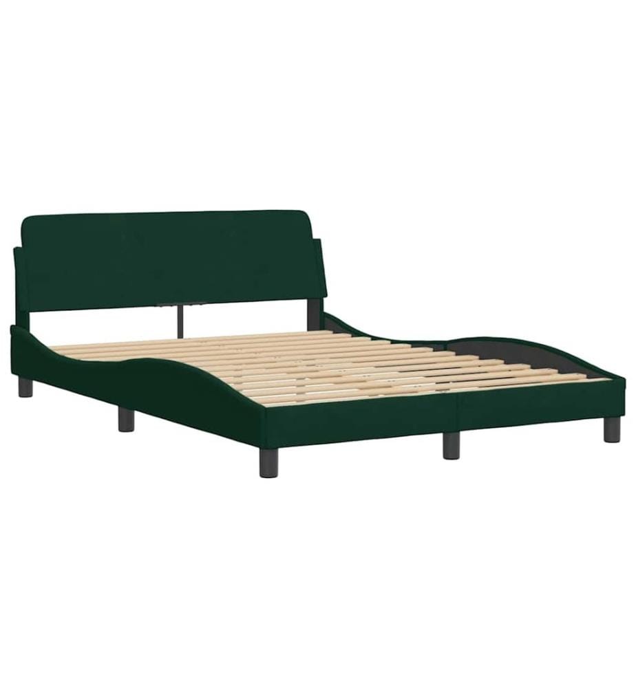 Bettgestell "Dover" Dunkelgrün 140x190 cm Samt