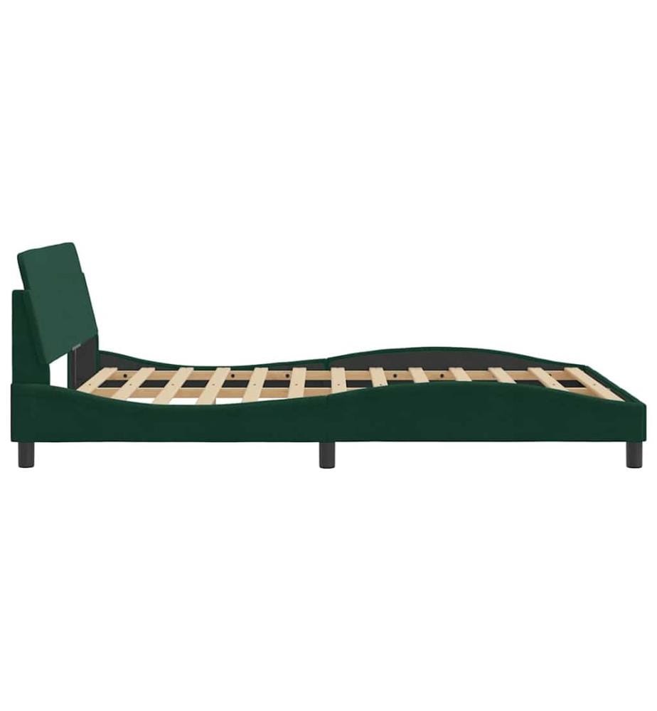 Bettgestell "Dover" Dunkelgrün 140x190 cm Samt