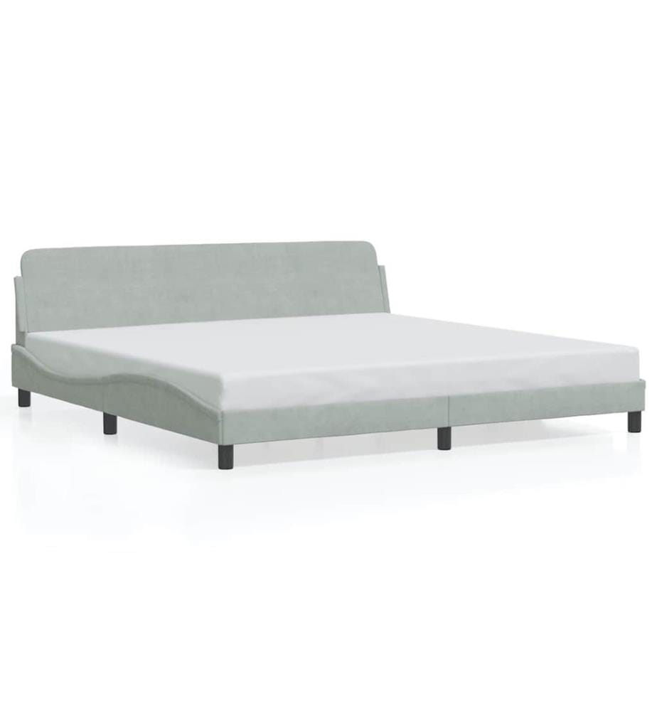 Bettgestell "Dover" Hellgrau 200x200 cm Samt