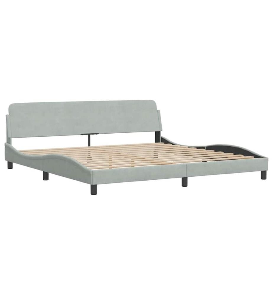 Bettgestell "Dover" Hellgrau 200x200 cm Samt