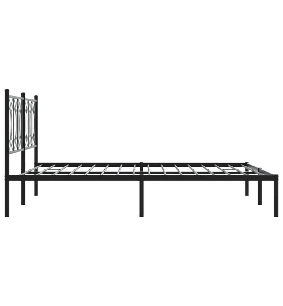 Bettgestell mit Kopfteil Metall Schwarz 150x200 cm