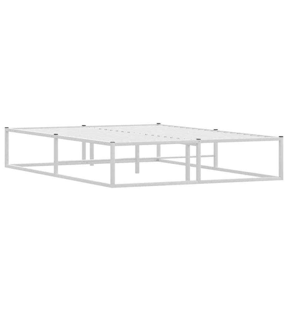 Cadre de lit sans matelas blanc 140x200 cm métal