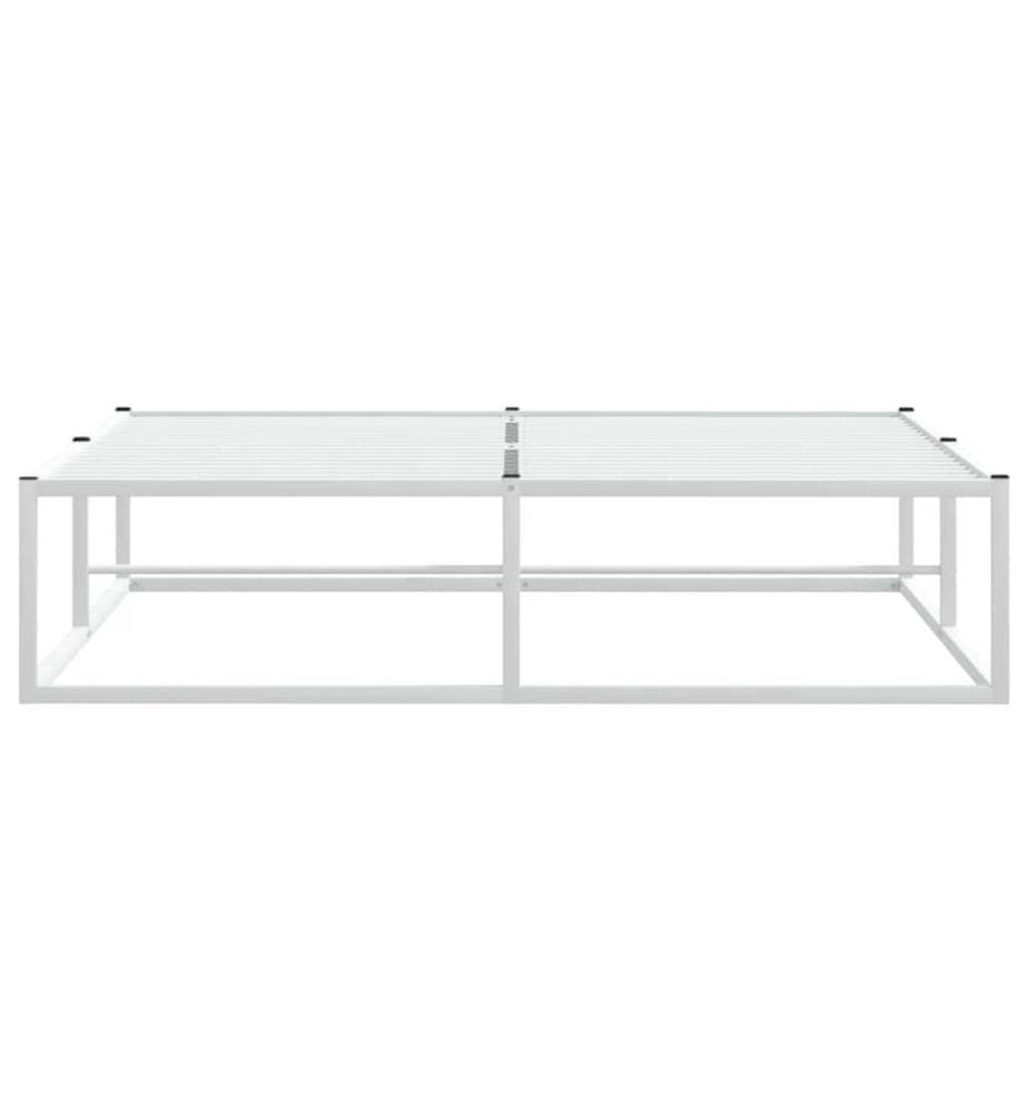 Cadre de lit sans matelas blanc 140x200 cm métal