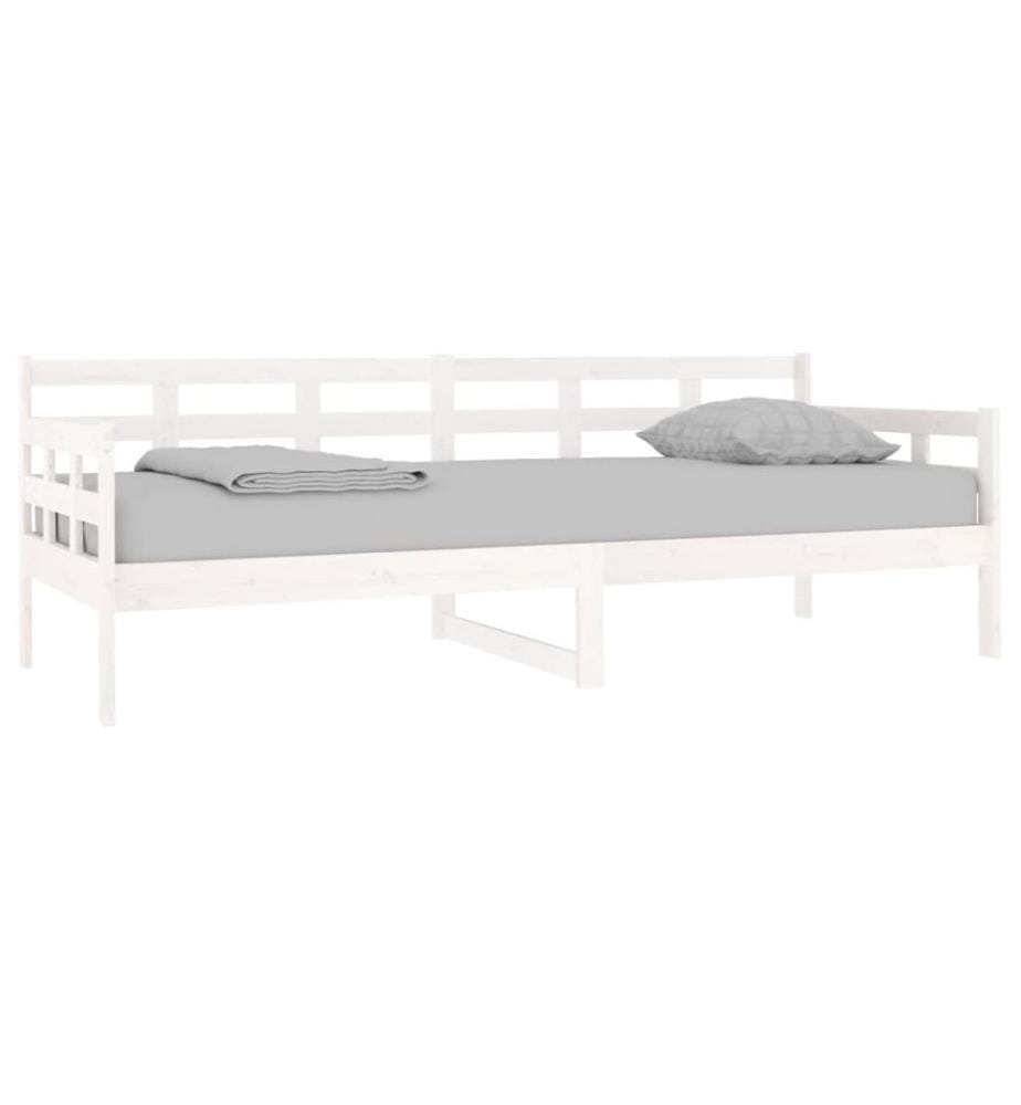 Lit de jour sans matelas blanc bois de pin massif 80x200 cm