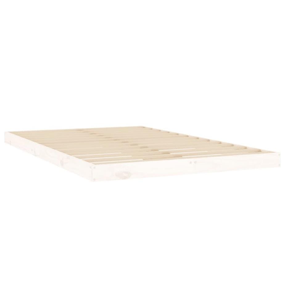 Cadre de lit sans matelas blanc 120x200 cm bois de pin massif