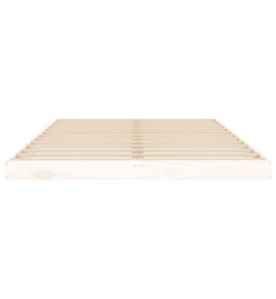 Cadre de lit sans matelas blanc 120x200 cm bois de pin massif
