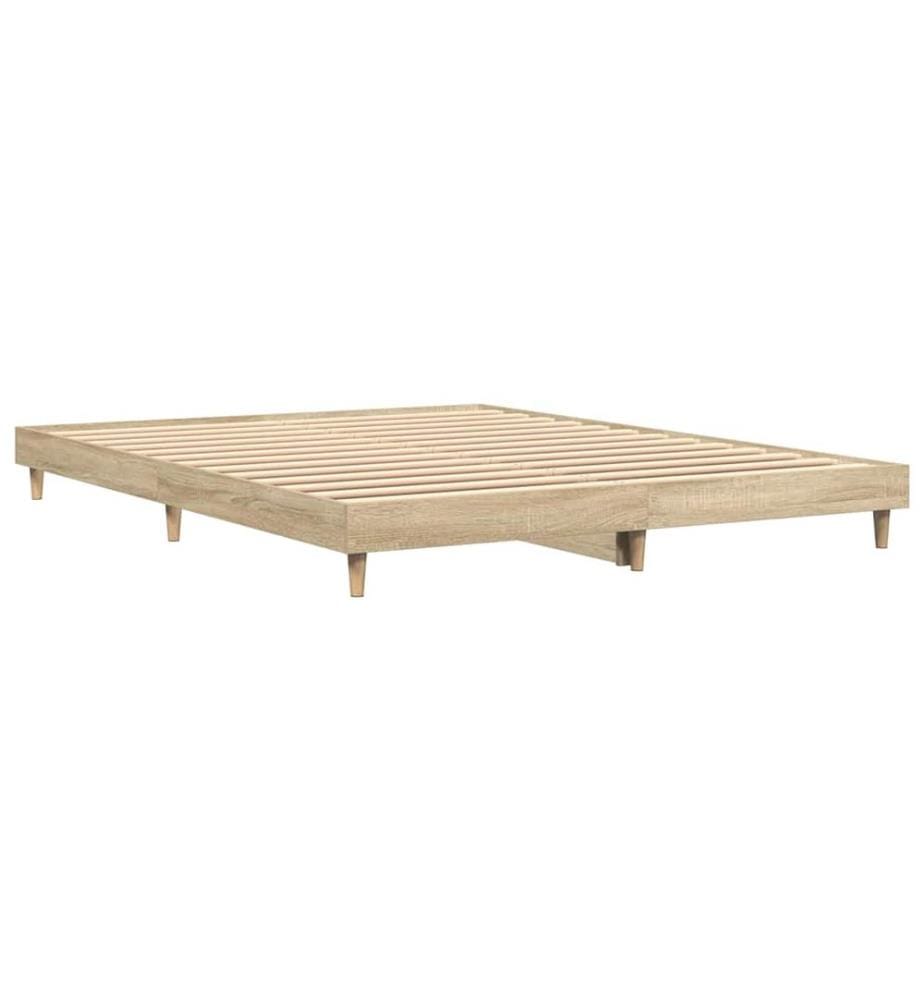 Cadre de lit sans matelas chêne sonoma 140x200 cm