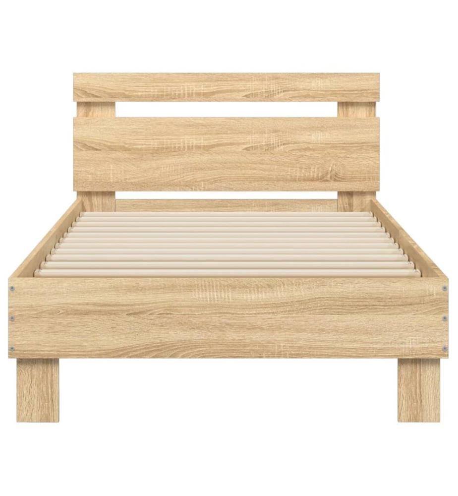 Cadre de lit sans matelas avec tête de lit 90x200 cm