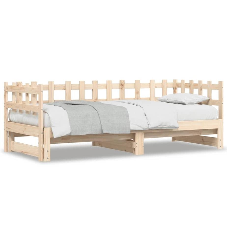 Lit coulissant sans matelas 2x(90x200) cm Bois massif