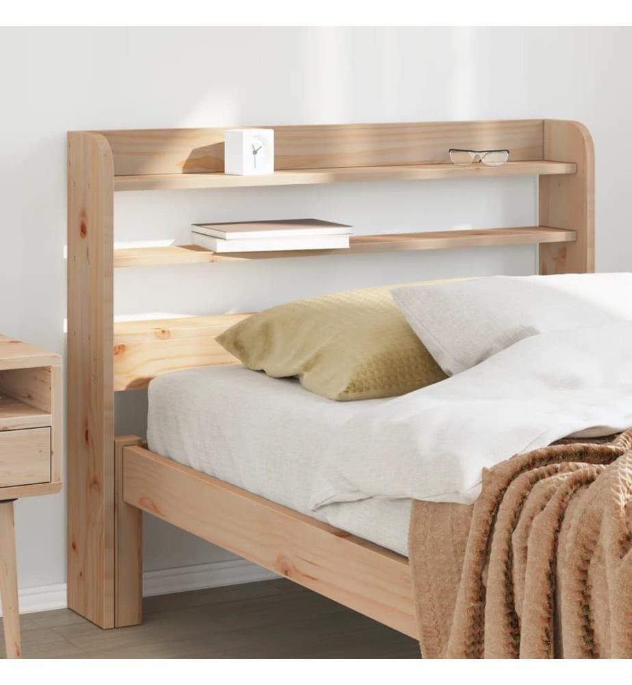 Tête de lit avec étagères 90 cm bois massif de pin
