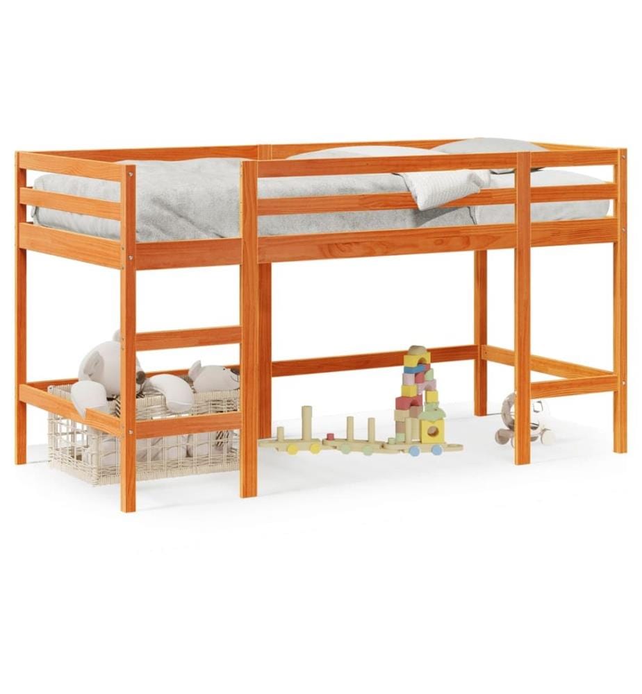 Lit mezzanine d'enfants sans matelas avec échelle 90x200 cm