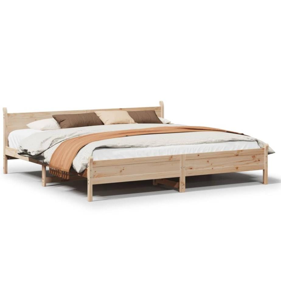 Cadre de lit sans matelas 180x200 cm bois massif de pin