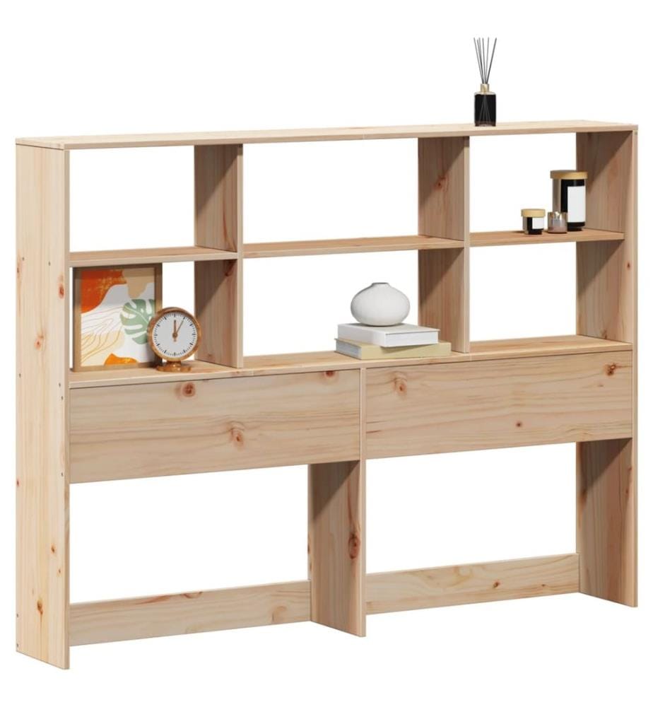 Tête de lit avec rangement 120 cm bois massif de pin