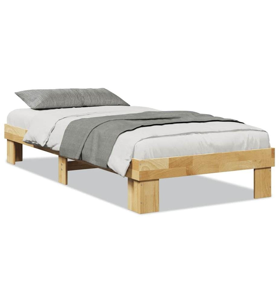 Cadre de lit sans matelas 80x200 cm bois massif de chêne