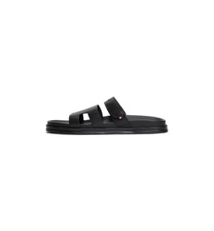 Sandales Plates Ajustables Premium en Cuir - Noir