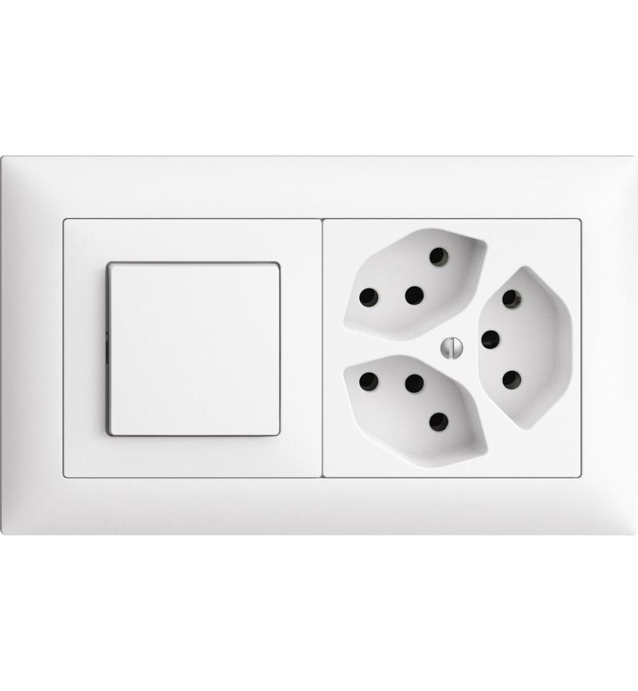 FELLER - EDIZIOdue Petite prise mixte Interrupteur schéma 3 et 3 x T13 plus