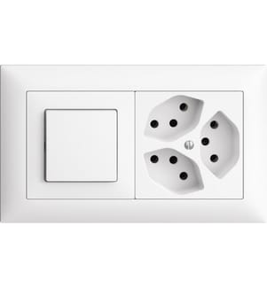 FELLER - EDIZIOdue Petite prise mixte Interrupteur schéma 3 et 3 x T13 plus