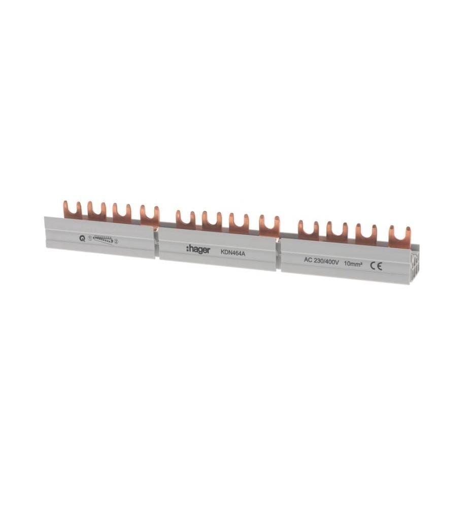 Hager - Rail de connexion 4P Fourche 10 mm2 63A 12M