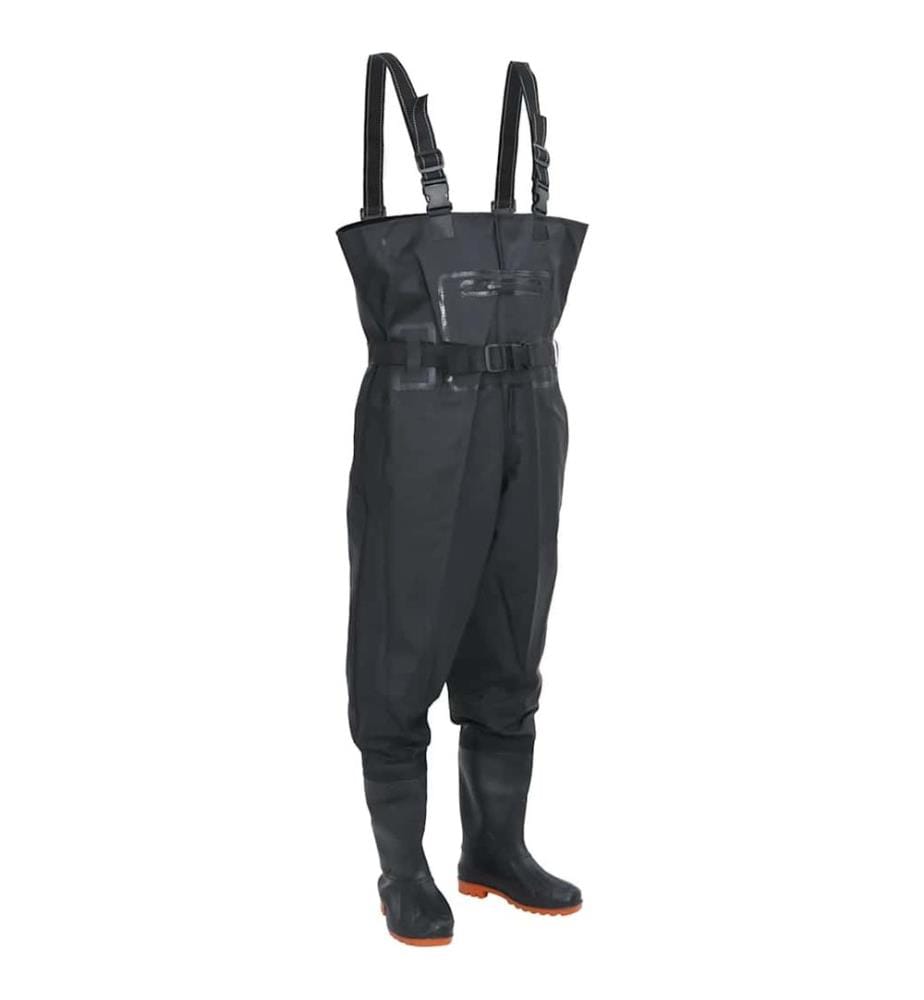 Wathose mit Stiefeln und Gürtel Schwarz Grösse 41