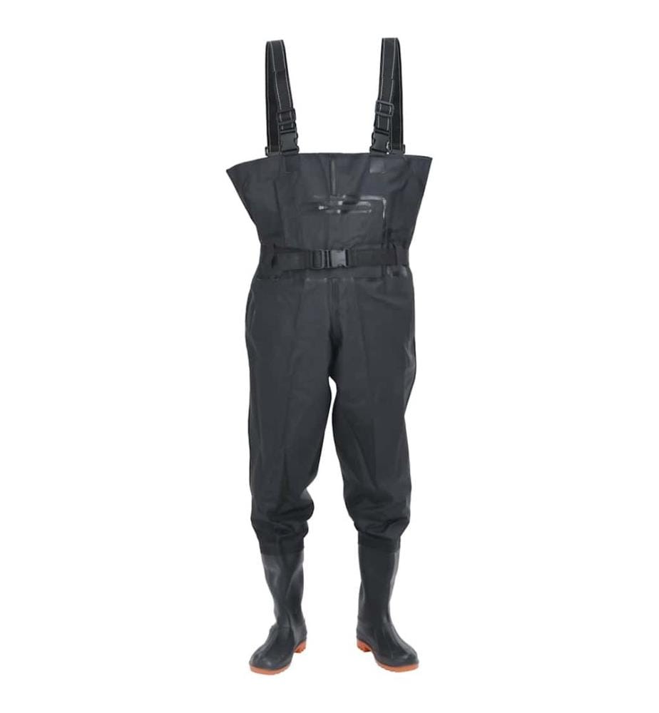 Wathose mit Stiefeln und Gürtel Schwarz Grösse 41