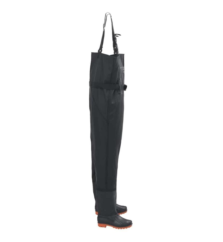 Wathose mit Stiefeln und Gürtel Schwarz Grösse 41