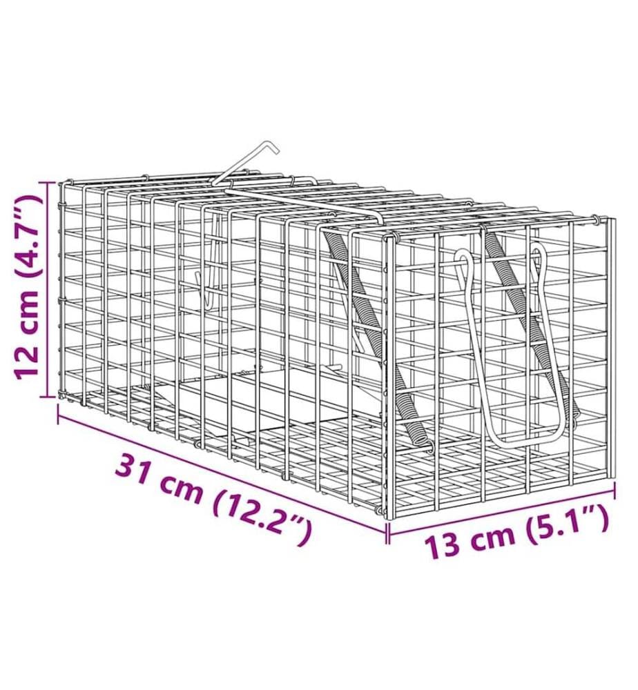 Tierfalle Anthrazit 31 x 13 x 12cm Stahl