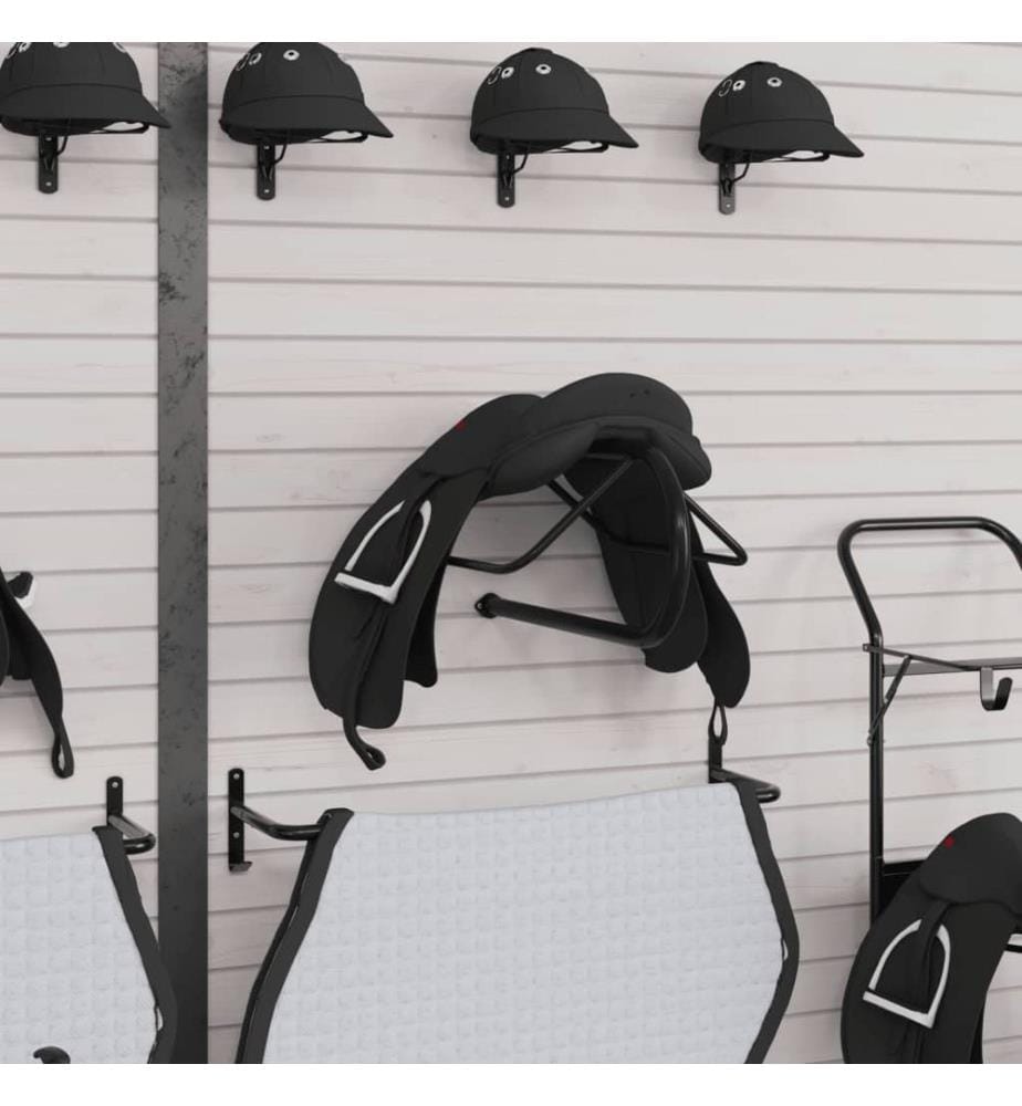 Porte-selle mural noir fer