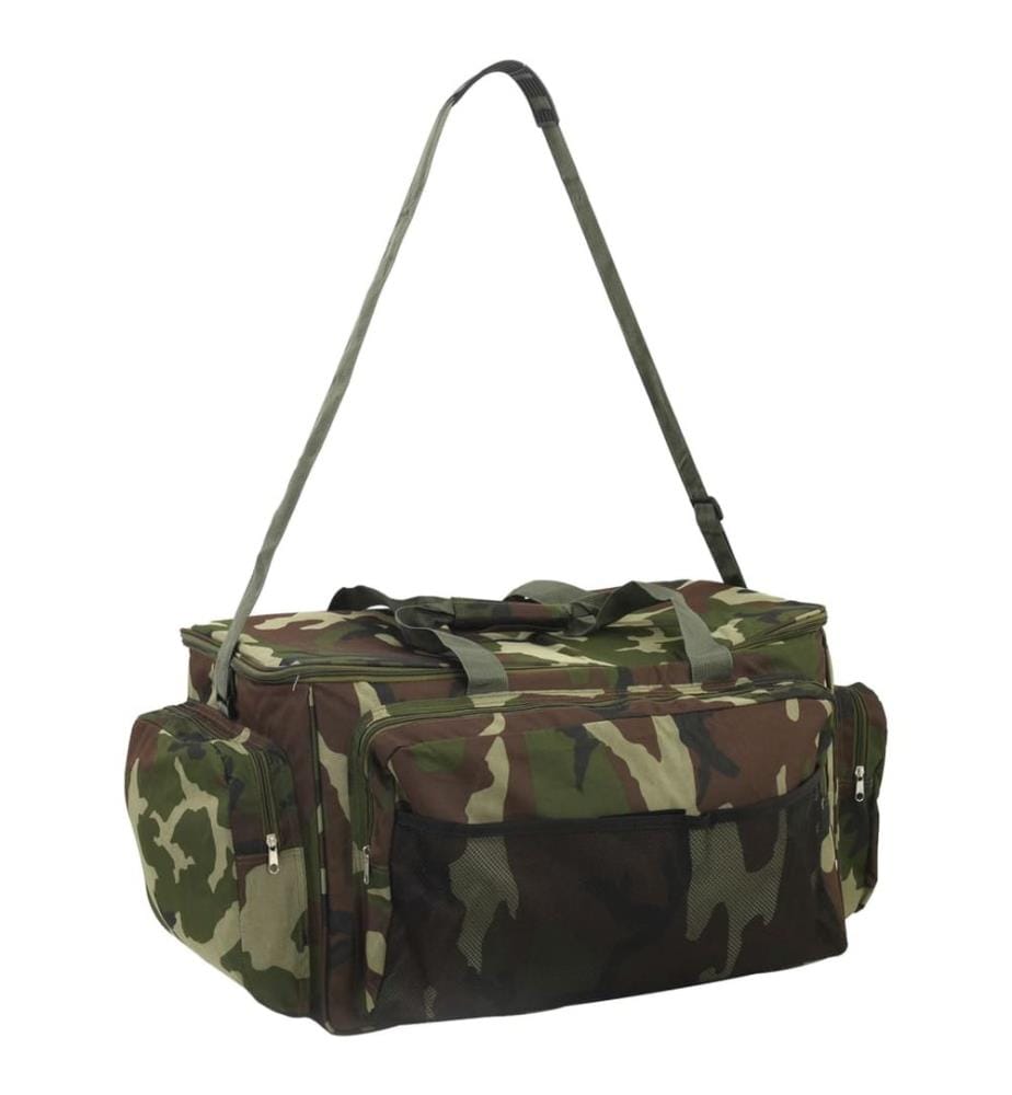 Sac de pêche imperméable vert camouflage tissu oxford