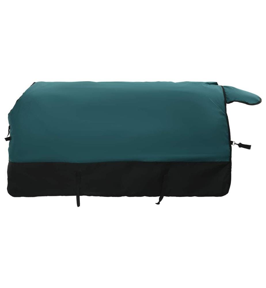 Pferdedecke Dunkelgrün und Schwarz 95 cm Polyester