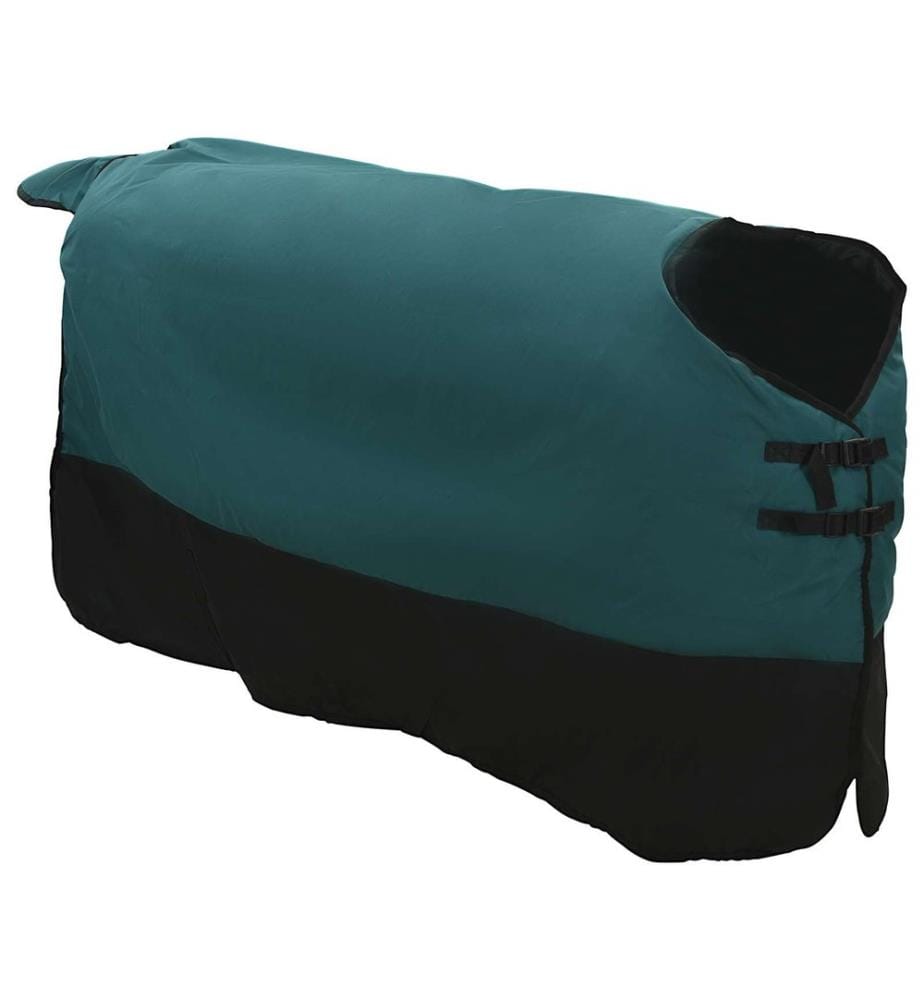 Pferdedecke Dunkelgrün und Schwarz 125 cm Polyester