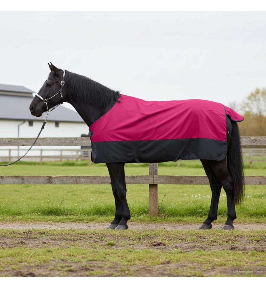 Pferdedecke Rosa und Schwarz 85 cm Polyester