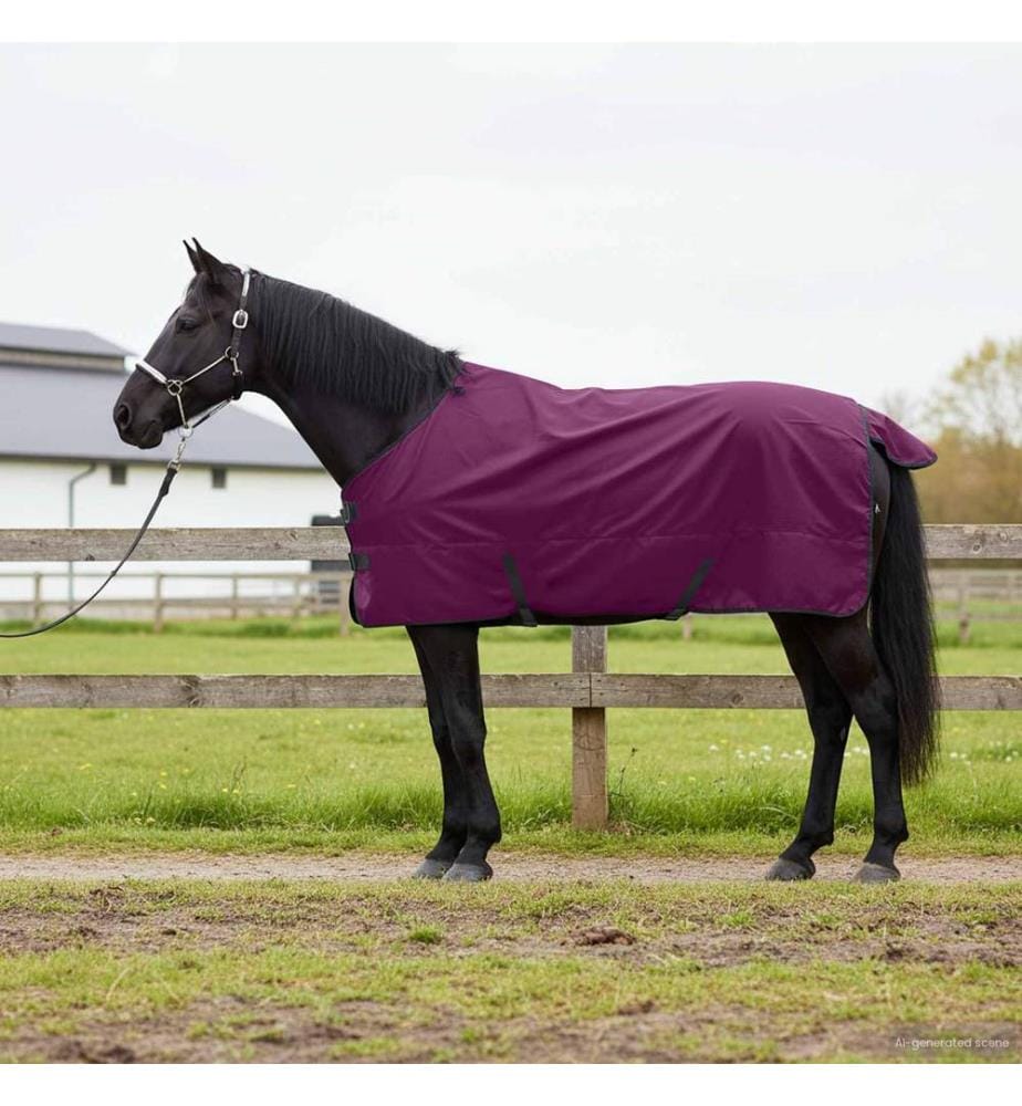 Pferdedecke Dunkelgrün und Schwarz 85 cm Polyester
