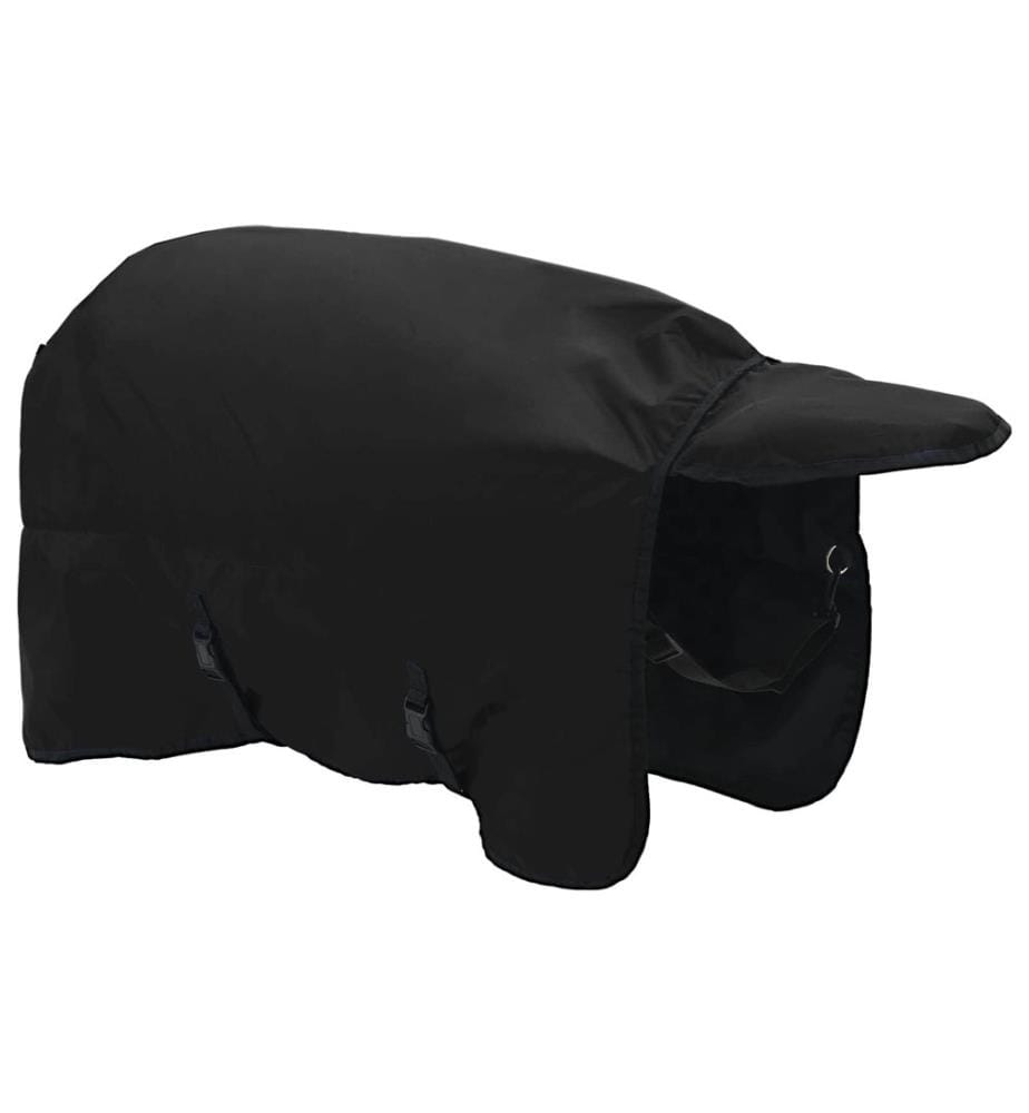Pferdedecke Dunkelgrün und Schwarz 95 cm Polyester