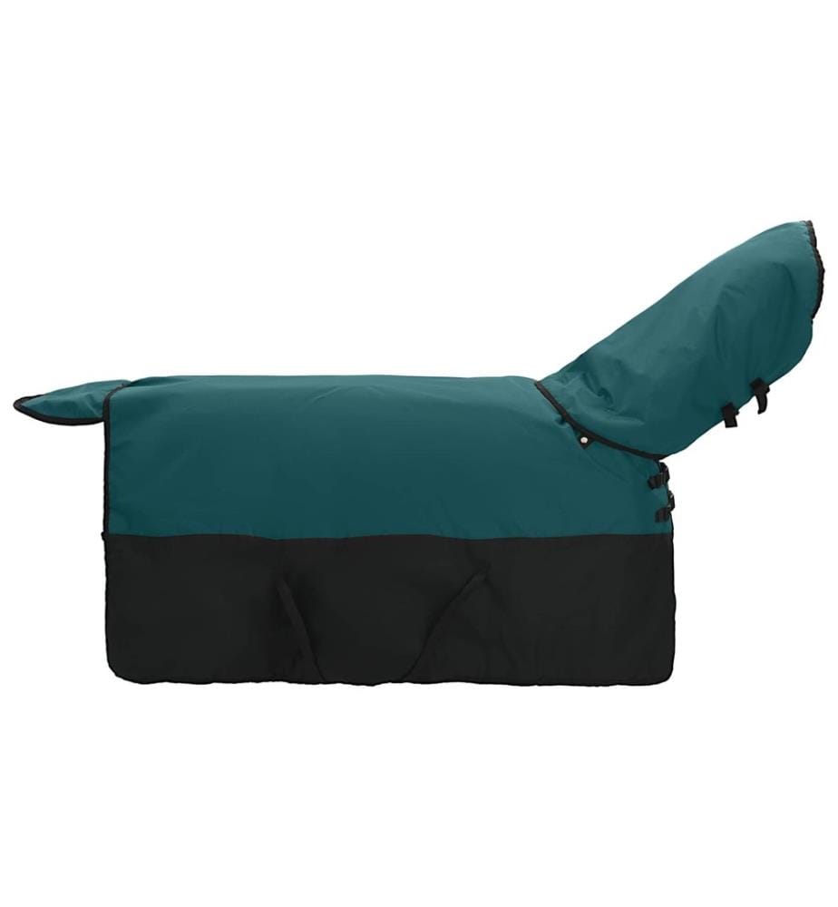 Pferdedecke Dunkelgrün und Schwarz 85 cm Polyester