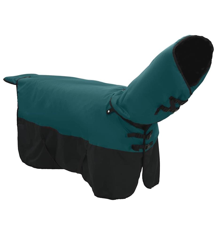 Pferdedecke Dunkelgrün und Schwarz 105 cm Polyester