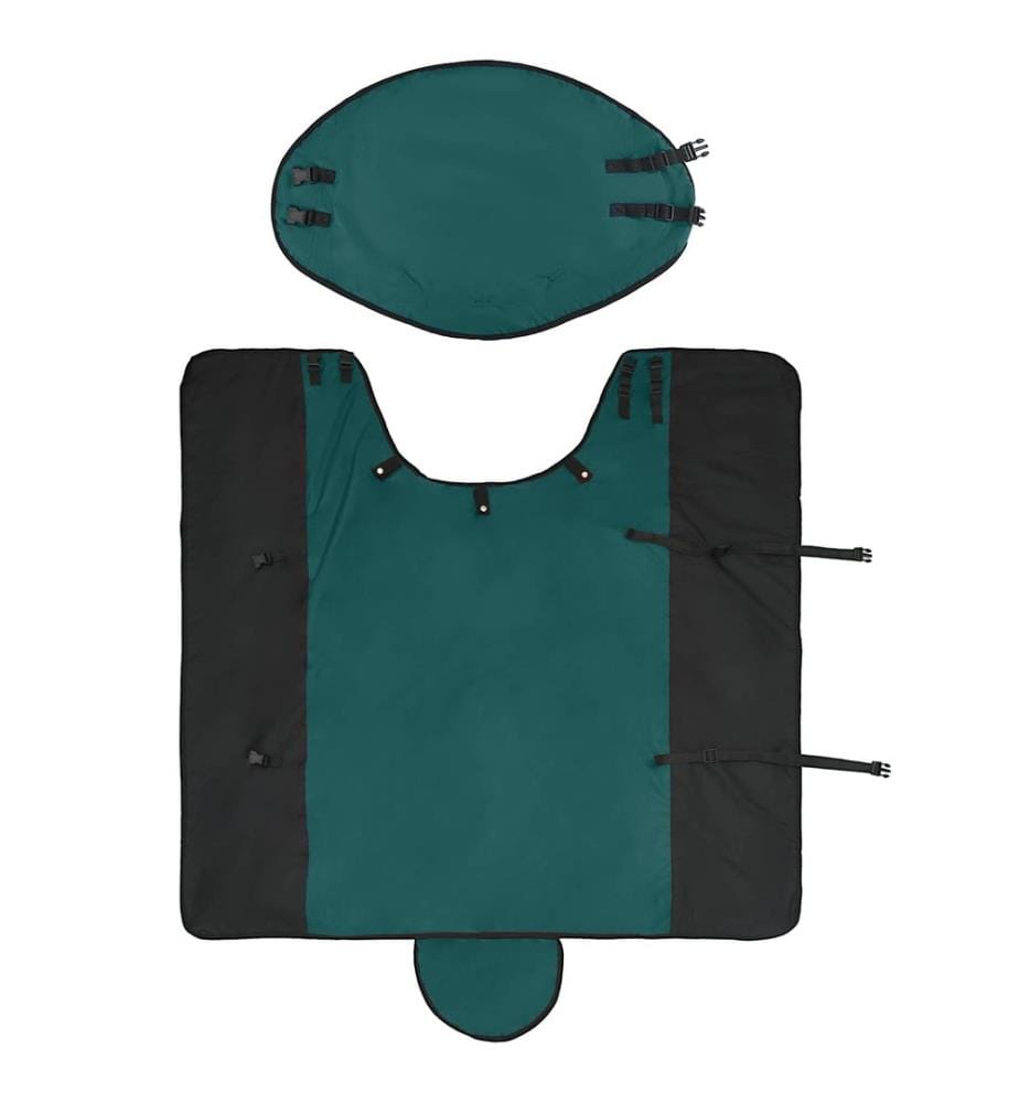 Pferdedecke Dunkelgrün und Schwarz 165 cm Polyester